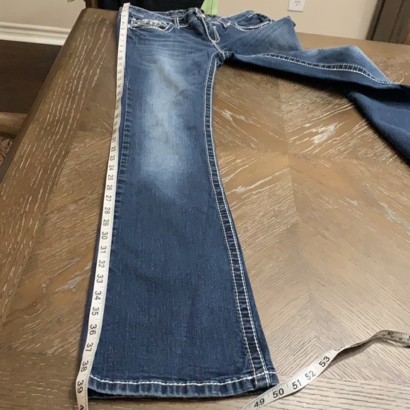 Firm Price- Premier by Rue 21 distressed boot cut medium wash denim jeans - Picture 15 of 17